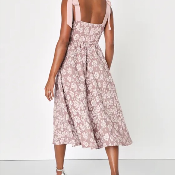 Floral Pink Midi Dress - Picture 2 of 7